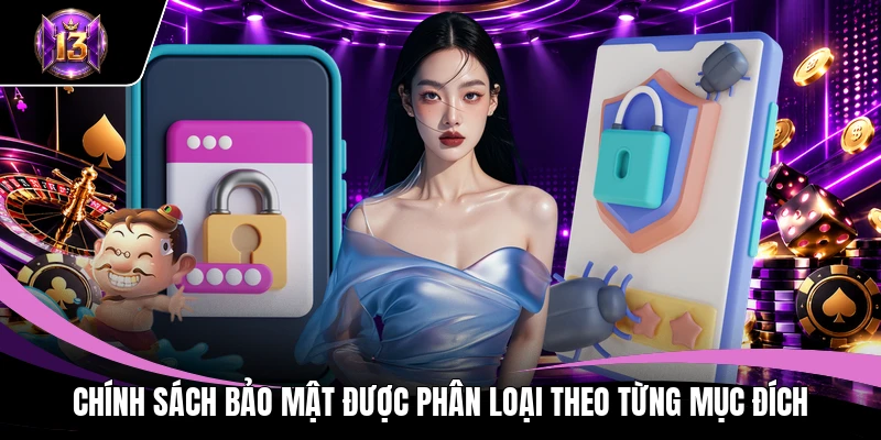 Chính sách bảo mật được phân loại theo từng mục đích